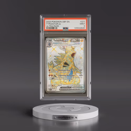 2023 Pokémon Obf EN-Obsidian Flames #211 Tyranitar EX - Holo Ultra Rare (PSA 9 MINT)