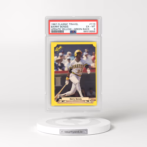 1987 Classic Travel Update Yellow #113 Barry Bonds - Green Back (PSA 6 EX-MT)