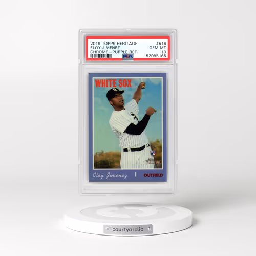 2019 Topps Heritage #516 Eloy Jimenez - Chrome-Purple Refractor (PSA 10 GEM MINT)