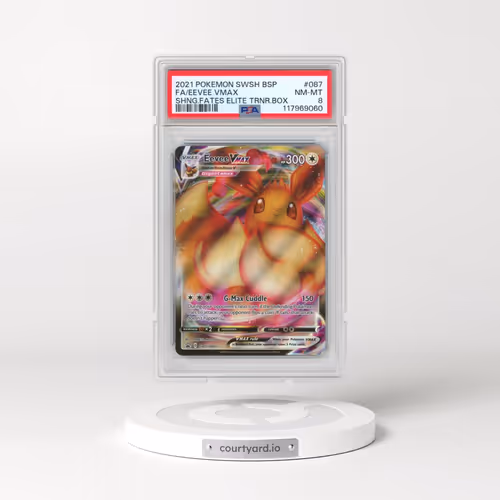 2021 Pokémon Swsh Black Star Promo #087 Eevee Vmax - Full Art Shining Fates Elite Trainer Box (PSA 8 NM-MT)