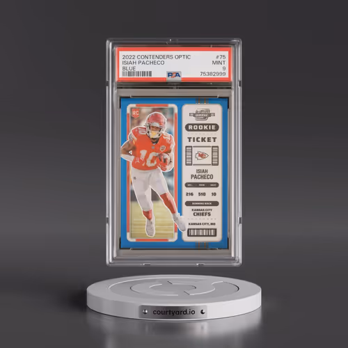 2022 Panini Contenders Optic #75 Isiah Pacheco - Blue (PSA 9 MINT)