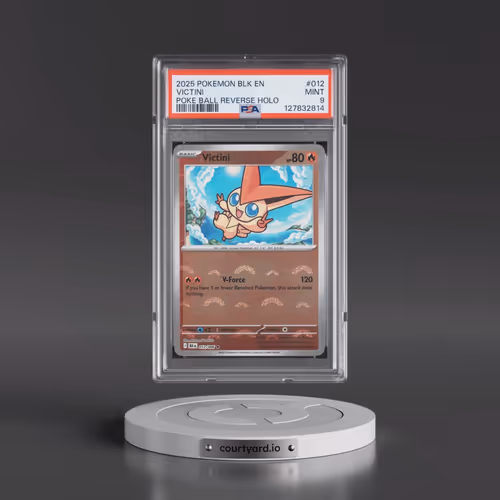 2025 Pokémon Blk EN-Black Bolt #012 Victini - Reverse Holo Poke Ball (PSA 9 MINT)