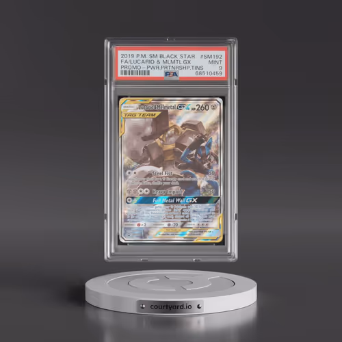 2019 Pokémon SM Black Star Promo #SM192 Lucario & Melmetal GX - Holo Full Art Power Partnership Tins
