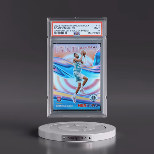 2023 Panini Hoops Premium Stock Anti Gravity #11 Brandon Miller - Silver Prizm (PSA 9 MINT)