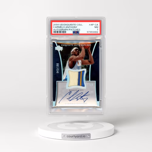 2004 UD Exquisite Collection Autograph Patches #AP-CA Carmelo Anthony (PSA 7 NM)