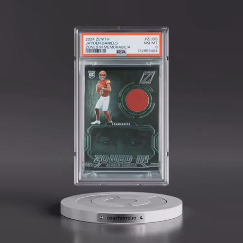 2024 Panini Zenith Zoned in Memorabilia #ZIJDS Jayden Daniels (PSA 8 NM-MT)