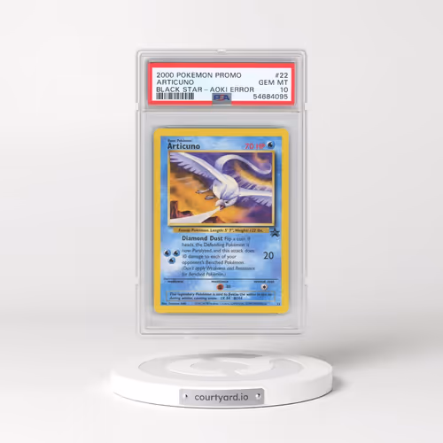 2000 Pokémon Promo Black Star #22 Articuno - Toshinao Aoki Error (PSA 10 GEM MINT)