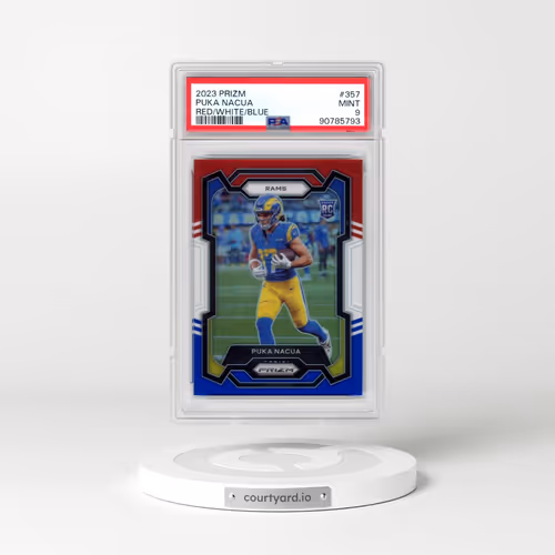 2023 Panini Prizm #357 Puka Nacua - Red/White/Blue Prizm (PSA 9 MINT)