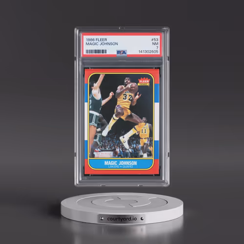 1986 Fleer #53 Magic Johnson (PSA 7 NM)