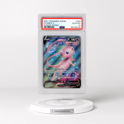 2021 Pokémon Sword & Shield Fusion Strike #250 Mew V - Holo Full Art (PSA 10 GEM MINT)