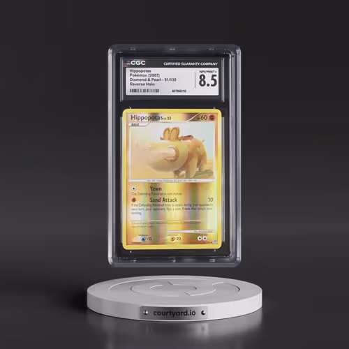 2007 Diamond & Pearl #51/130 Hippopotas - Reverse Holo (CGC 8.5 NM-MT+)