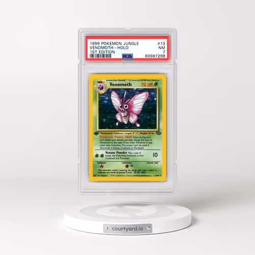 1999 Pokémon Jungle #13 Venomoth - 1st Edition Holo (PSA 7 NM)