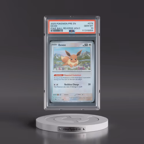 2025 Pokémon Pre EN-Prismatic Evolutions #074 Eevee - Reverse Holo Poke Ball (PSA 10 GEM MINT)