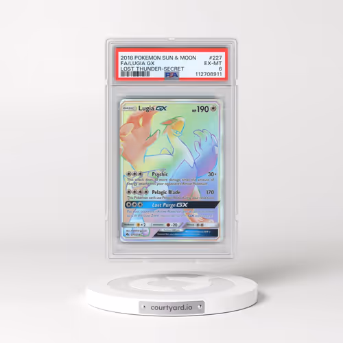 2018 Pokémon Sun & Moon Lost Thunder #227 Lugia GX - Holo Full Art Secret (PSA 6 EX-MT)