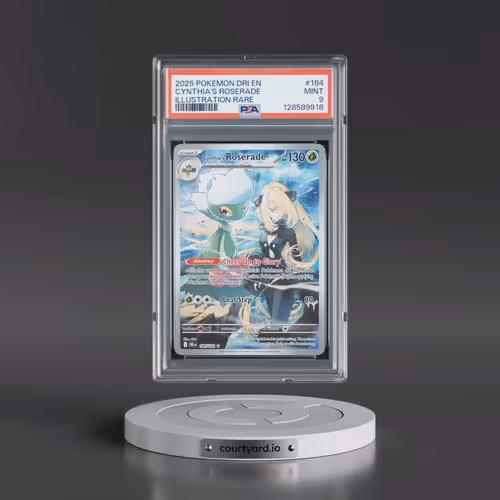 2025 Pokémon Dri EN-Destined Rivals #184 Cynthia's Roserade - Illustration Rare (PSA 9 MINT)
