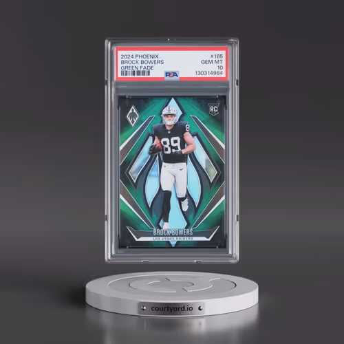 2024 Panini Phoenix #165 Brock Bowers - Green Fade (PSA 10 GEM MINT)
