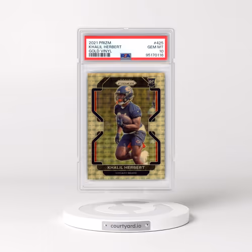 2021 Panini Prizm #425 Khalil Herbert - Gold Vinyl (PSA 10 GEM MINT)