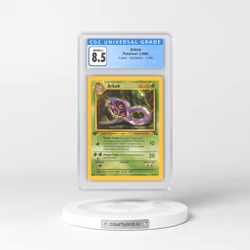 1999 Fossil #31 Arbok - 1st Edition (CGC 8.5 NM-MT+)