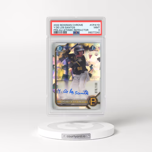 2022 Bowman Chrome Prospect Autographs #CPAYD Yordany de los Santos - Atomic Refractor (PSA 9 MINT)