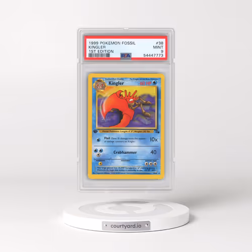 1999 Pokémon Fossil #38 Kingler - 1st Edition (PSA 9 MINT)