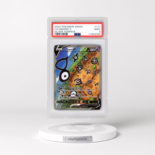 2022 Pokémon Sword & Shield Silver Tempest #177 Unown V - Holo Full Art (PSA 9 MINT)
