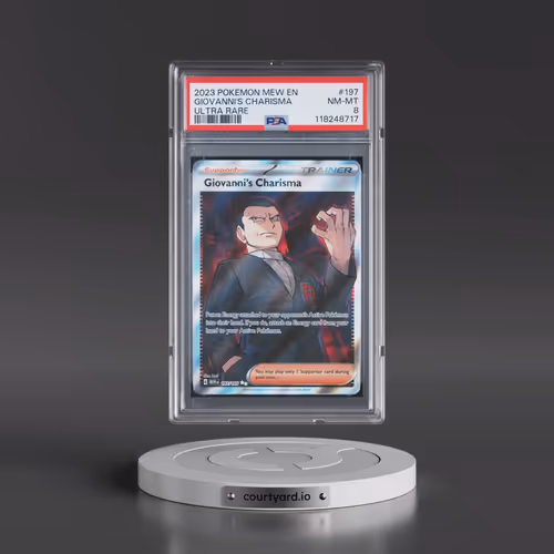 2023 Pokémon Mew EN-151 #197 Giovanni's Charisma - Ultra Rare (PSA 8 NM-MT)