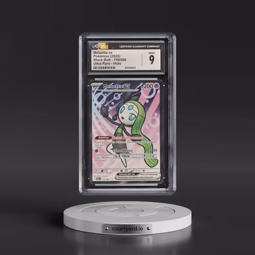 2025 Black Bolt - BLK EN #159/086 Meloetta ex - Ultra Rare Holo (CGC 9 MINT)