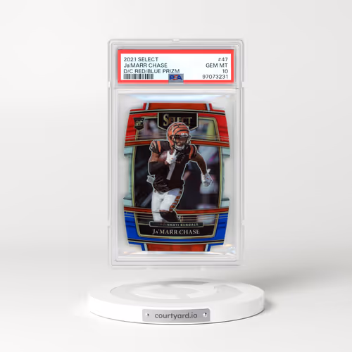 2021 Panini Select #47 JA'Marr Chase - Die-Cut Red/Blue Prizm (PSA 10 GEM MINT)