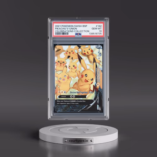 2021 Pokémon Swsh Black Star Promo #142 Pikachu V-Union - Celebrations Collection (PSA 10 GEM MINT)