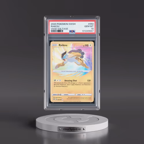 2020 Pokémon Sword & Shield Vivid Voltage #050 Raikou (PSA 10 GEM MINT)