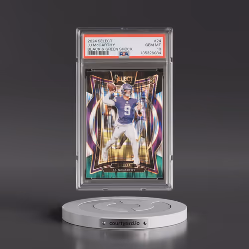2024 Panini Select #24 JJ McCarthy - Black & Green Shock (PSA 10 GEM MINT)