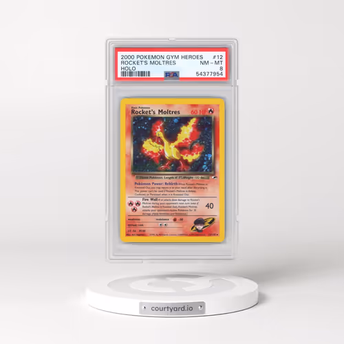 2000 Pokémon Gym Heroes #12 Rocket's Moltres - Holo (PSA 8 NM-MT)
