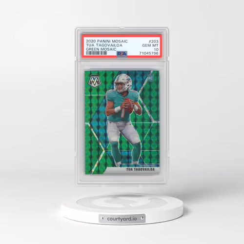 2020 Panini Mosaic #203 Tua Tagovailoa - Green Mosaic (PSA 10 GEM MINT)