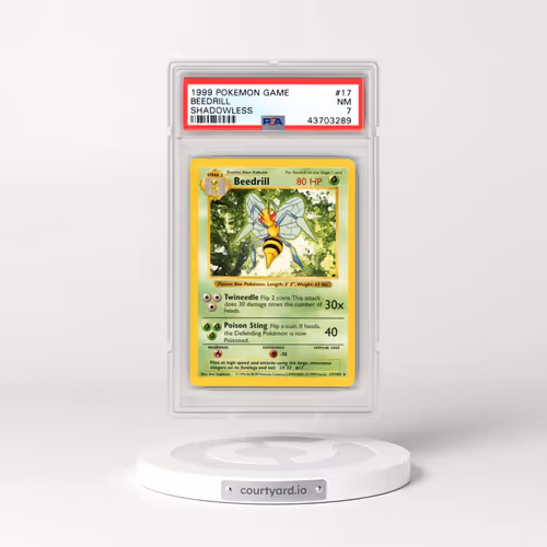 1999 Pokémon Game #17 Beedrill - Shadowless (PSA 7 NM)