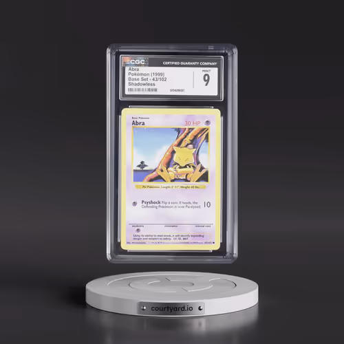 1999 Base Set #43/102 Abra - Shadowless Shadowless (CGC 9 MINT)