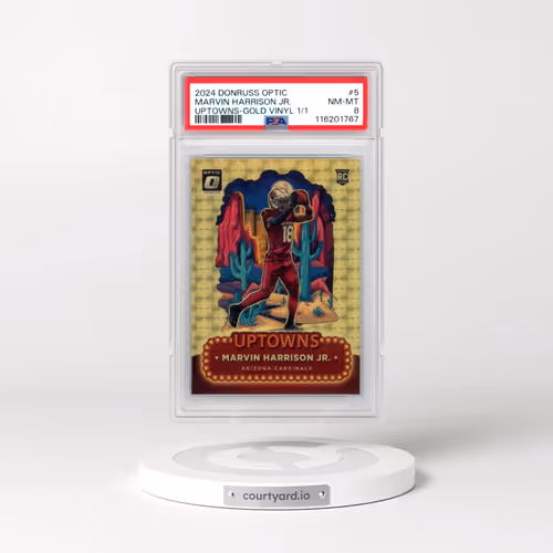 2024 Panini Donruss Optic Uptowns #5 Marvin Harrison Jr. - Gold Vinyl 1/1 (PSA 8 NM-MT)