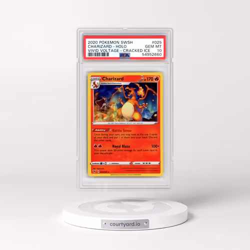 2020 Pokémon Sword & Shield Vivid Voltage #025 Charizard - Holo Cracked Ice (PSA 10 GEM MINT)