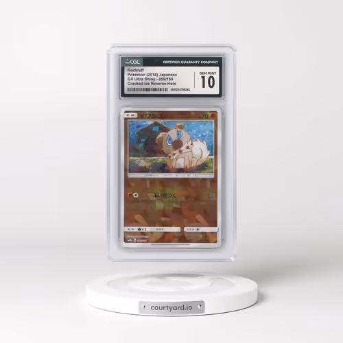 2018 GX Ultra Shiny #059/150 Rockruff - Reverse Holo Cracked Ice (CGC 10 GEM MINT)