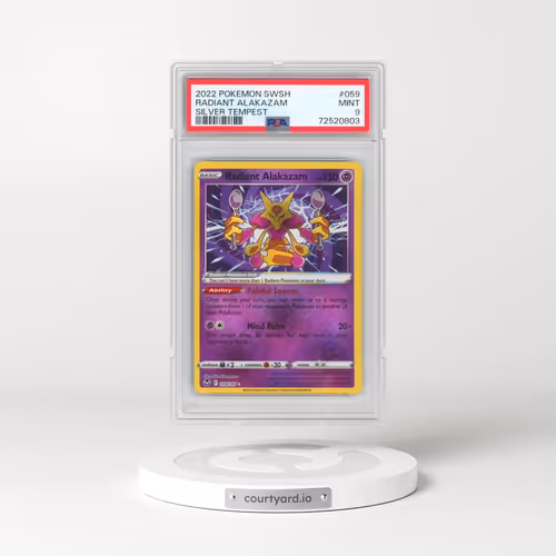 2022 Pokémon Sword & Shield Silver Tempest #059 Radiant Alakazam - Holo (PSA 9 MINT)