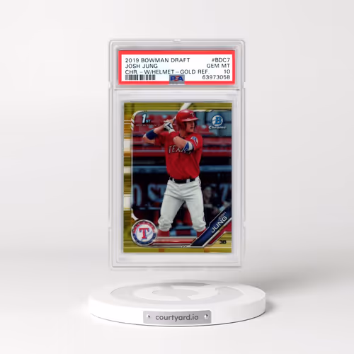 2019 Bowman Draft #BDC7 Josh Jung - Chrome-With Helmet-Gold Refractor (PSA 10 GEM MINT)