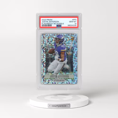 2023 Panini Prizm Prizm Flashback #PF5 Justin Jefferson - No Huddle (PSA 10 GEM MINT)
