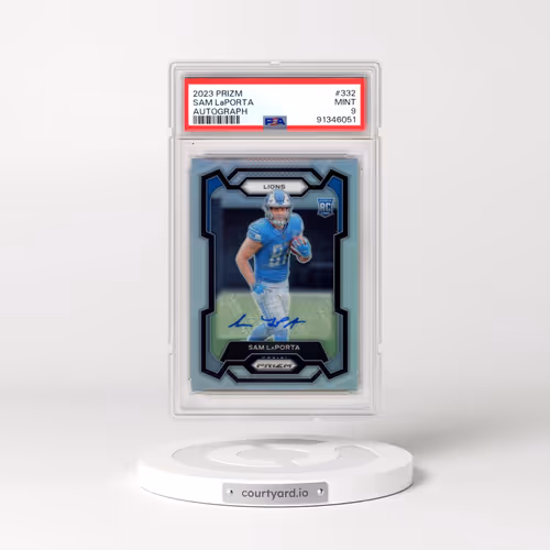 2023 Panini Prizm #332 Sam LaPorta - Autograph (PSA 9 MINT)