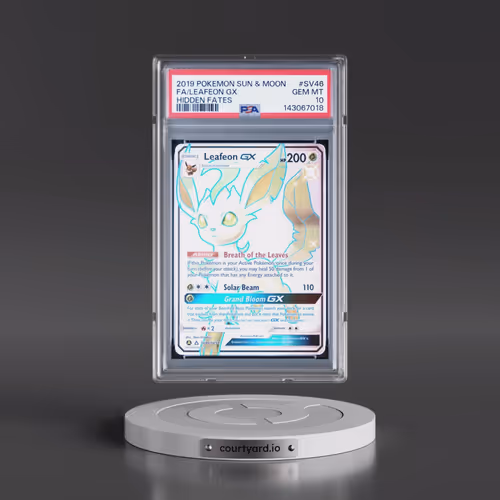2019 Pokémon Sun & Moon Hidden Fates #SV46 Leafeon GX - Holo Full Art (PSA 10 GEM MINT)