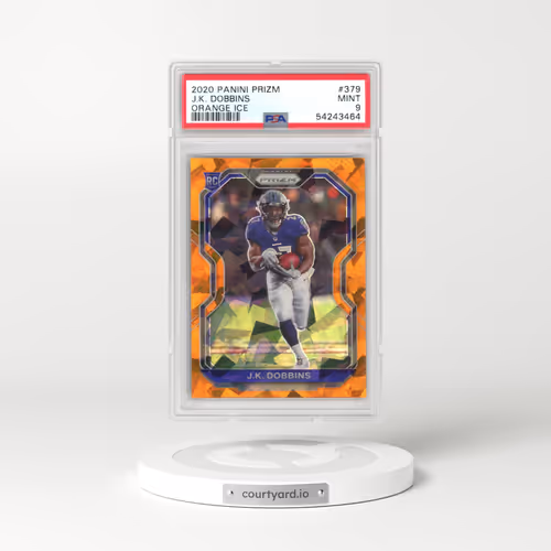 2020 Panini Prizm #379 J.K. Dobbins - Orange Ice (PSA 9 MINT)