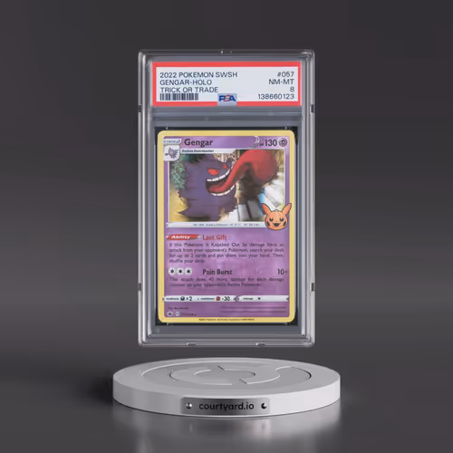 2021 Pokémon Sword & Shield Chilling Reign #057 Gengar - Holo Trick or Trade 2022 (PSA 8 NM-MT)
