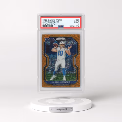 2020 Panini Prizm #325 Justin Herbert - Disco Prizm (PSA 9 MINT)