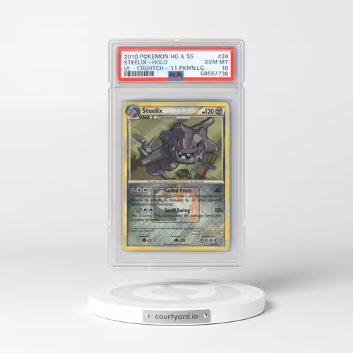 2010 Pokémon Heartgold & Soulsilver Unleashed #24 Steelix - Holo Crosshatch-2011 Pokemon League (PSA 10 GEM MINT)