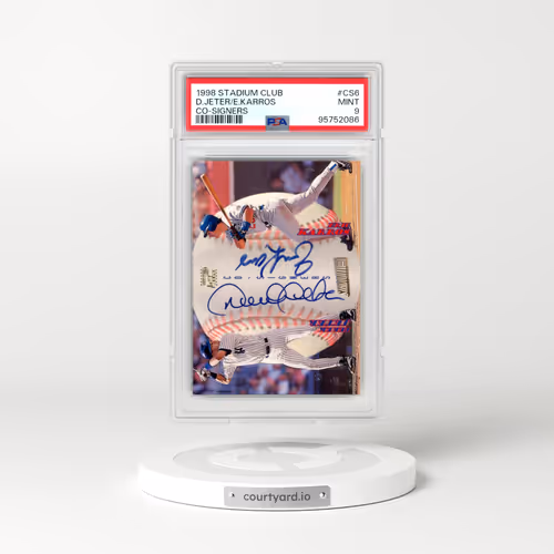 1998 Stadium Club CO-Signers #CS6 Derek Jeter/Eric Karros (PSA 9 MINT)