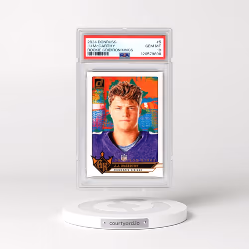 2024 Panini Donruss Rookie Gridiron Kings #5 JJ McCarthy (PSA 10 GEM MINT)