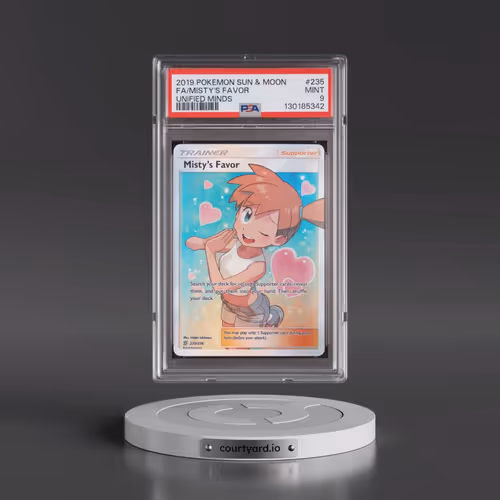 2019 Pokémon Sun & Moon Unified Minds #235 Misty's Favor - Full Art (PSA 9 MINT)